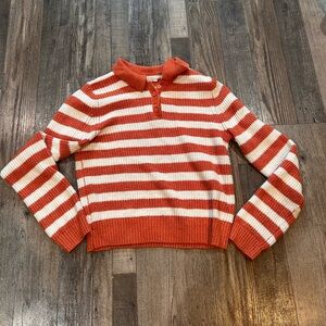 American Eagle Striped Collared Sweater